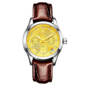 Luxury Women's Automatic Mechanical Sports Watch with Waterproof Design  OurLum.com Leather Gold  