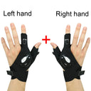 1 Pair Right and Left Charged Gloves Outdoor Hiking Fingerless Gloves with LED Light