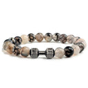 Fitness Charm Bracelet Set: Stylish Natural Stone Beads