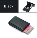 DIENQI Carbon RFID Wallet Male Mini Slim Money Card Holder