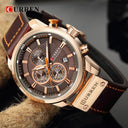 CURREN Leather Military Watch: Stylish Quartz Wristwatch for Men  ourlum.com   