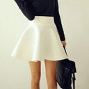 Solid Tutu Skirt Flared Mini for Chic Women Stylish Versatile