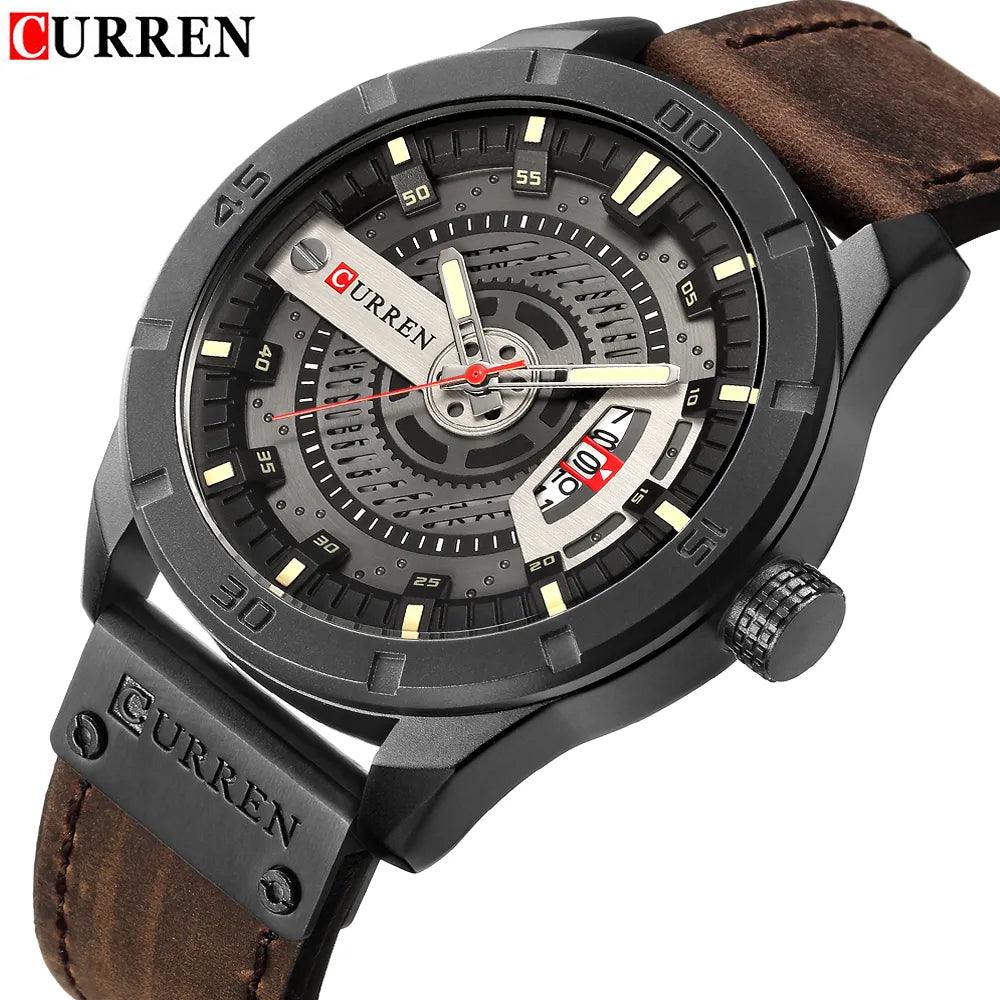 CURREN Men's Luxury Military Sports Watch with Leather Band  ourlum.com   