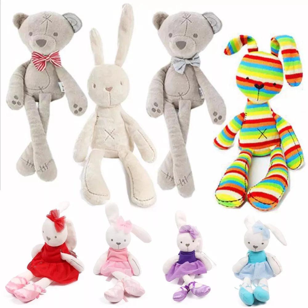 Baby Soft Plush Rabbit Bunny & Bear Sleeping Mate Stuffed Animals - Safe & Cuddly  ourlum.com   