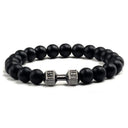 Fitness Charm Bracelet Set: Stylish Natural Stone Beads