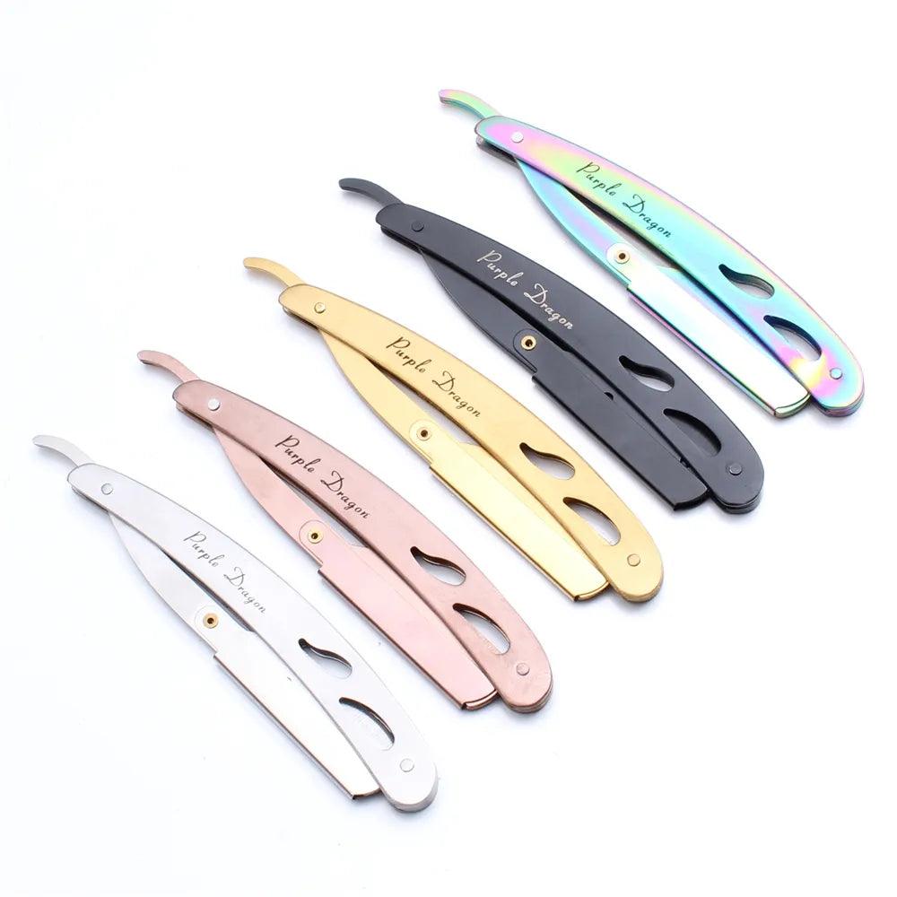 Men Straight Barber Razor Add 10 Blades Razor Edge Steel Folding Shaving Knife Hair Removal Tools Shaving Razor With Blade Z6102  ourlum.com   