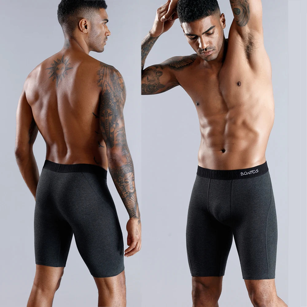 Ultimate Comfort Cotton Boxer Shorts for Men - Breathable Long Leg Underwear with Sexy Pouch  Our Lum   