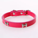 Bone Leather Reflective Pet Dog Collar for Small Large Dogs  ourlum.com   