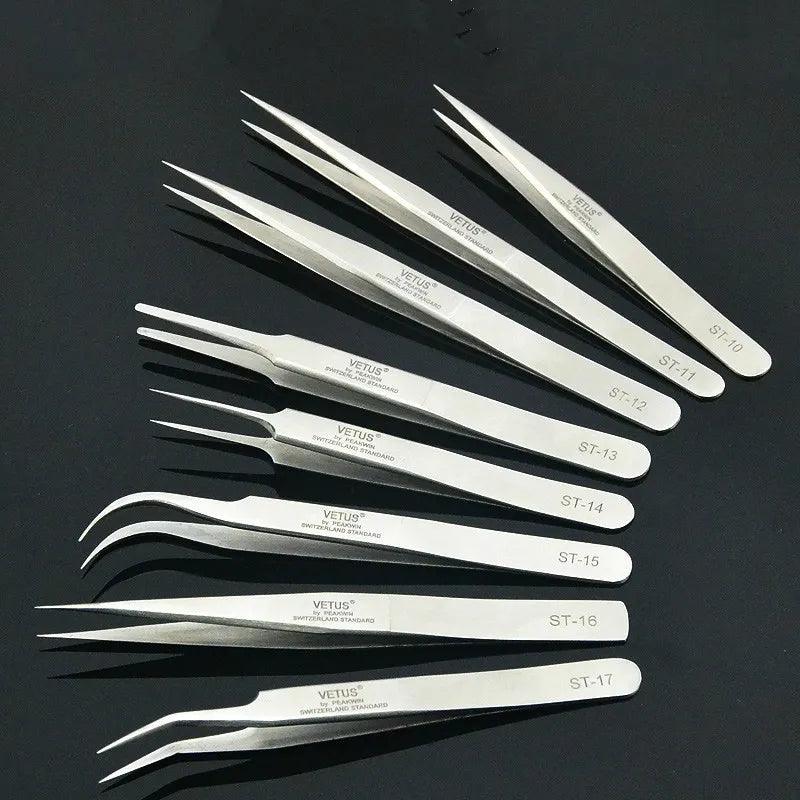 1pcs New Stainless Steel Industrial Anti-static Tweezers watchmaker Repair Tools Excellent Quality  ourlum.com TS11  