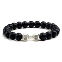 Fitness Charm Bracelet Set: Stylish Natural Stone Beads