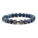 Fitness Charm Bracelet Set: Stylish Natural Stone Beads