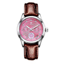 Luxury Women's Automatic Mechanical Sports Watch with Waterproof Design  OurLum.com Leather Pink  