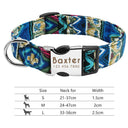 Reflective Personalized Nylon Dog Collar for Small to Large Breeds  ourlum 013-Blue S 