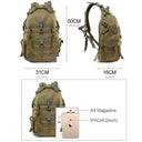 40L Camping Backpack Men's Bag Travel Bags Tactical Molle Climbing Rucksack Hiking Outdoor Reflective Shoulder Fishing Bag  ourlum.com   