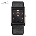 IBSO Classic Men's Fashion Watch Sleek Rectangle Dial Leather Strap