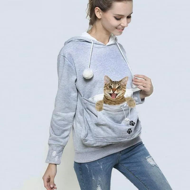 Big Kangaroo Pet Carrier Hoodie | Cozy Dog Cat Holder Sweatshirt  ourlum.com   