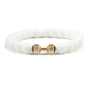 Fitness Charm Bracelet Set: Stylish Natural Stone Beads