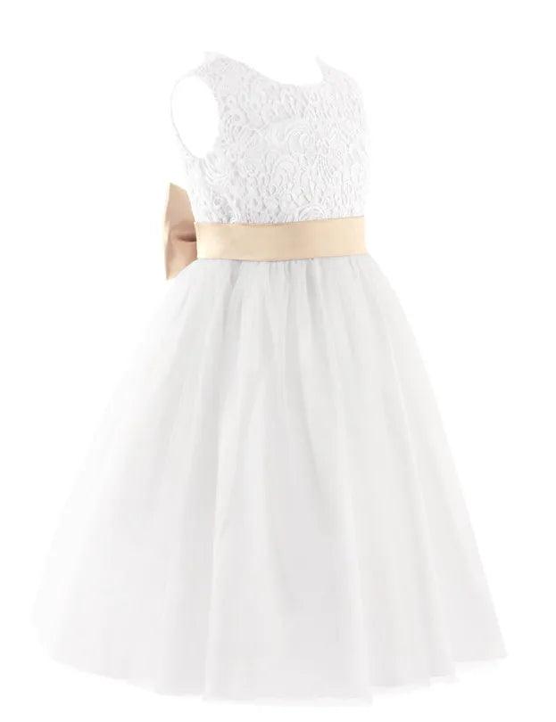 2020 Brand New Flower Girl Dresses White/Ivory Real Party Pageant Communion Dress Little Girls Kids/Children Dress for Wedding