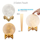 3D Moon Lamp Printed Night Light Remote Control/Touch LED Lunar Moonlight Globe Ball with Wood Stand Base for Kids Bedroom  ourlum.com 12CM 2 Colors Dimmable 