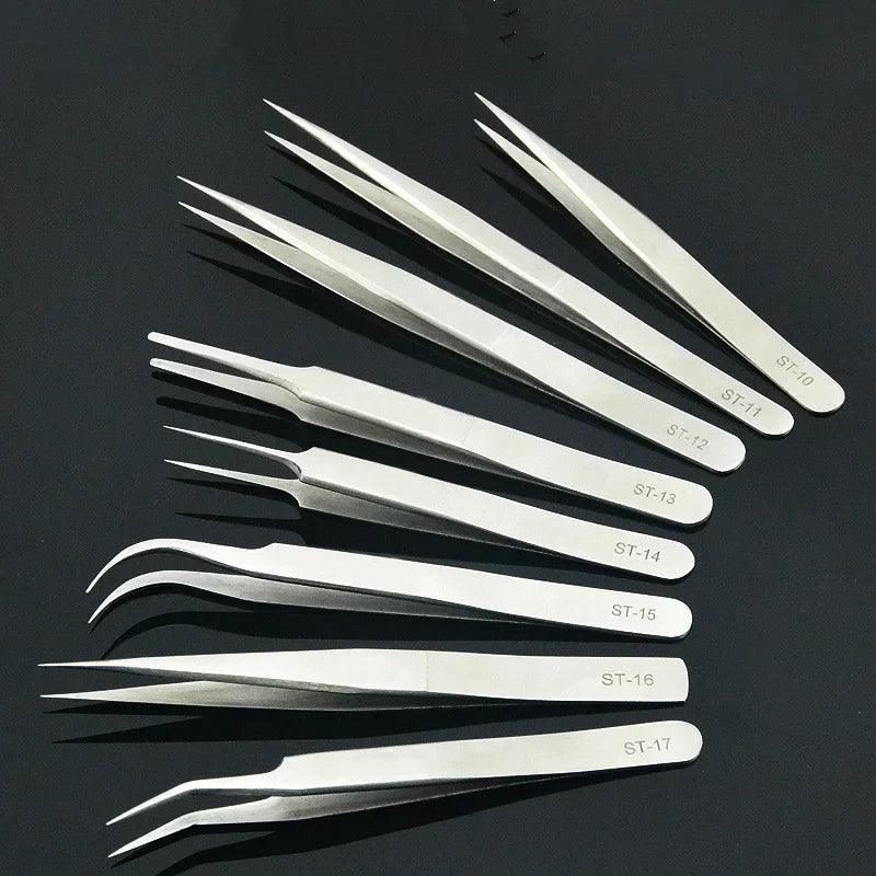 1pcs New Stainless Steel Industrial Anti-static Tweezers watchmaker Repair Tools Excellent Quality  ourlum.com   