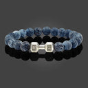 Fitness Charm Bracelet Set: Stylish Natural Stone Beads