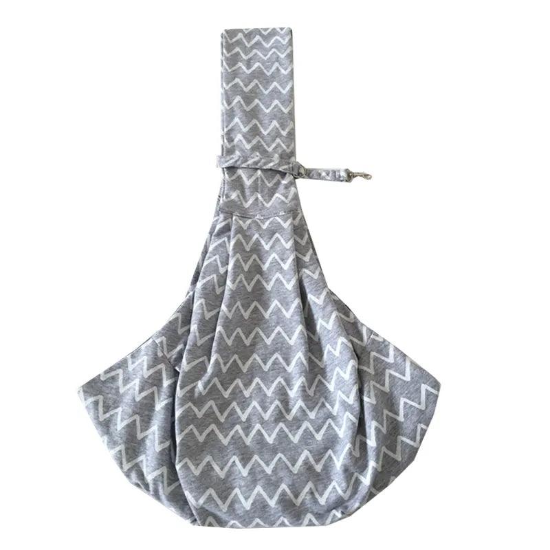 Grey Striped Pet Sling Bag: Stylish and Portable Pet Carrier  ourlum.com   