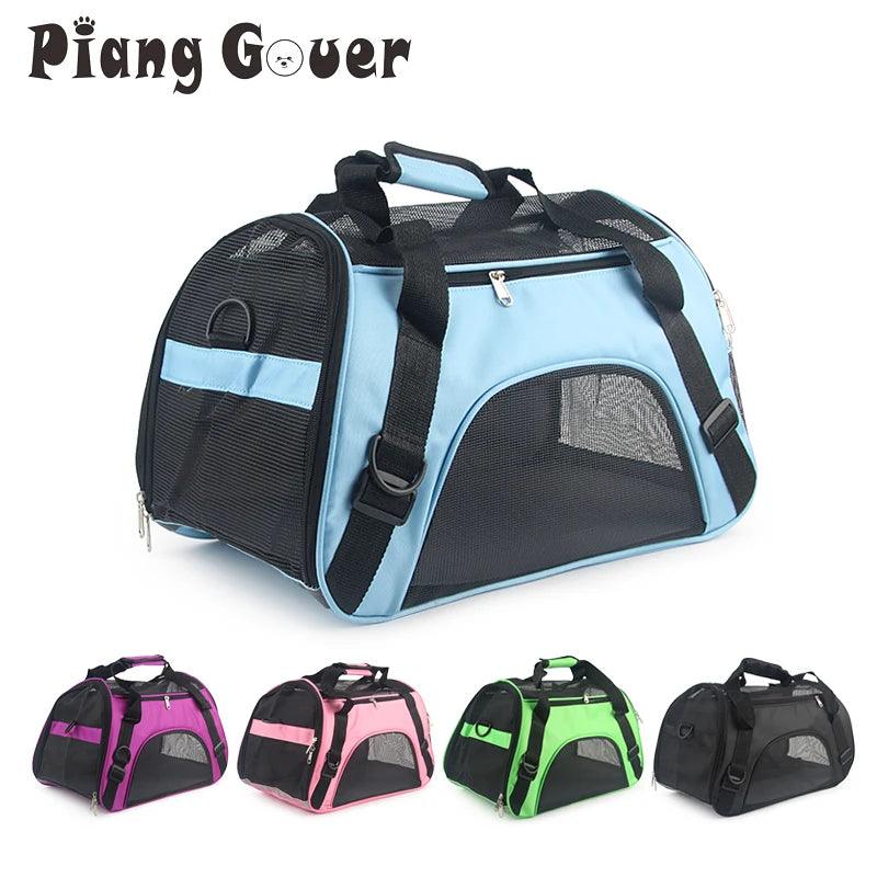 Pet Travel Companion Bag - Pink Dog & Blue Cat Carrier with Breathable Design  ourlum.com   