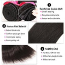 Premium Brazilian Straight Human Hair Bundle with Lace Frontal