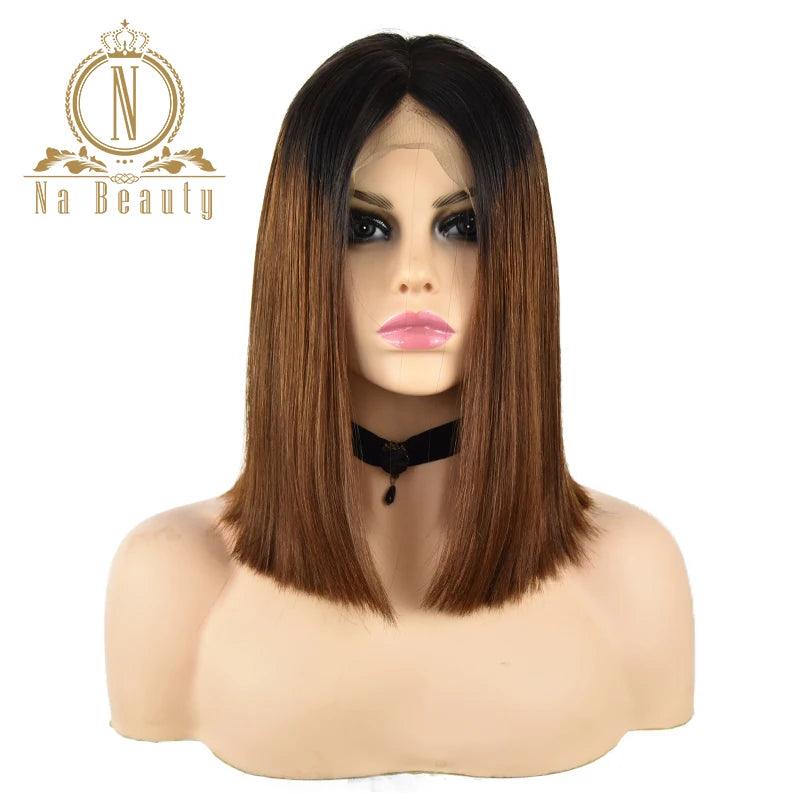 Honey Blonde Ombre Short Bob Lace Front Wig - Na Beauty Remy  ourlum.com   