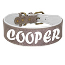 Personalized Leather Dog Collar: Free Print Name - Wide Padded Pet ID for Medium Large Dogs  ourlum.com Personalized black XL 