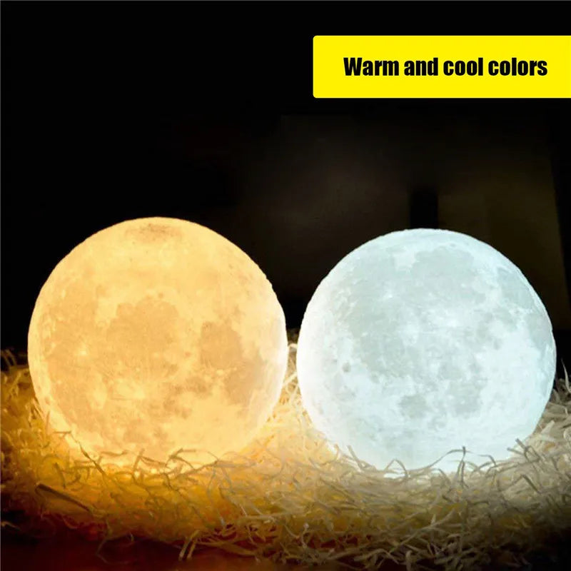 3D Print Moon Lamp Rechargeable 2 Color Touch Moon Lamp LED Night Light Children's Night Lamp Bedroom Decoration Birthday Gifts  ourlum.com   