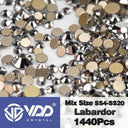 Crystal Gold Mix Size Flatback Rhinestones for DIY Nail Art  ourlum.com Labardor Mix Size(1440Pcs) 