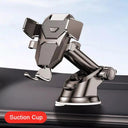 Car Mount Phone Holder: Universal Mobile Stand for Secure GPS Support  ourlum.com Suction Cup Black  