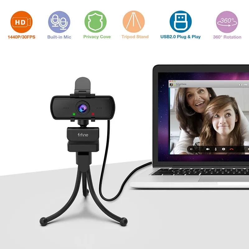 FIFINE Full HD Webcam with Microphone: Enhanced Video Calling & Crystal Clear Audio  ourlum.com   