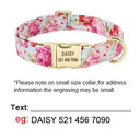 Custom Floral Print Nylon Dog Collar and Leash Set with ID Tag - Stylish Pet Walking Accessories for Medium to Large Breeds  ourlum.com Pink Collar S 