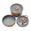 Portable Aluminum Alloy Camping Cookware Set for 2-3 People