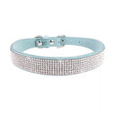 Crystal Glitter Rhinestone Dog Collar for Small Medium Pets  ourlum.com light blue XS 