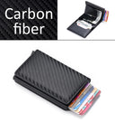 DIENQI Carbon RFID Wallet Male Mini Slim Money Card Holder