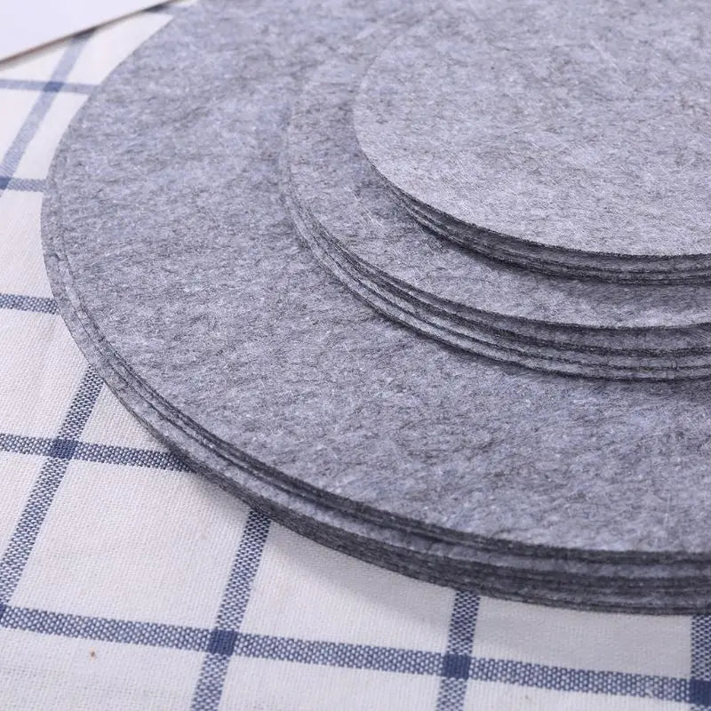 Set of 24 Eco-Friendly Felt Plate Protectors for Cookware & Bakeware - Scratch Prevention Mats in 3 Sizes