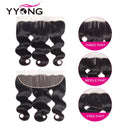 Brazilian Body Wave Human Hair Bundle with Customizable Lace Frontal