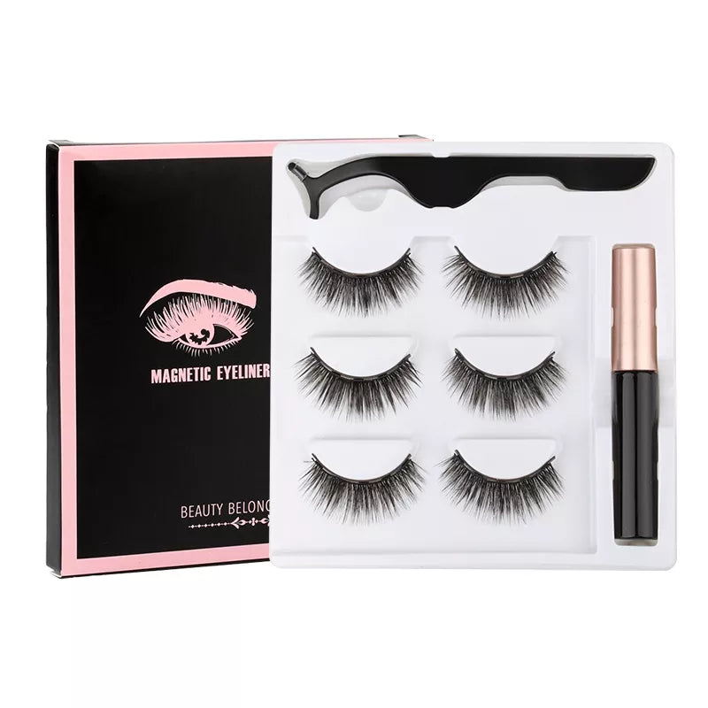 Magnetic Eyelashes 3D Mink Eyelashes Magnetic Eyeliner Magnetic 3D Lash Short False Lashes Lasting Handmade Eyelash Makeup Tools  ourlum.com   