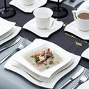 MALACASA Amparo 60-Piece White Porcelain Dinnerware Set