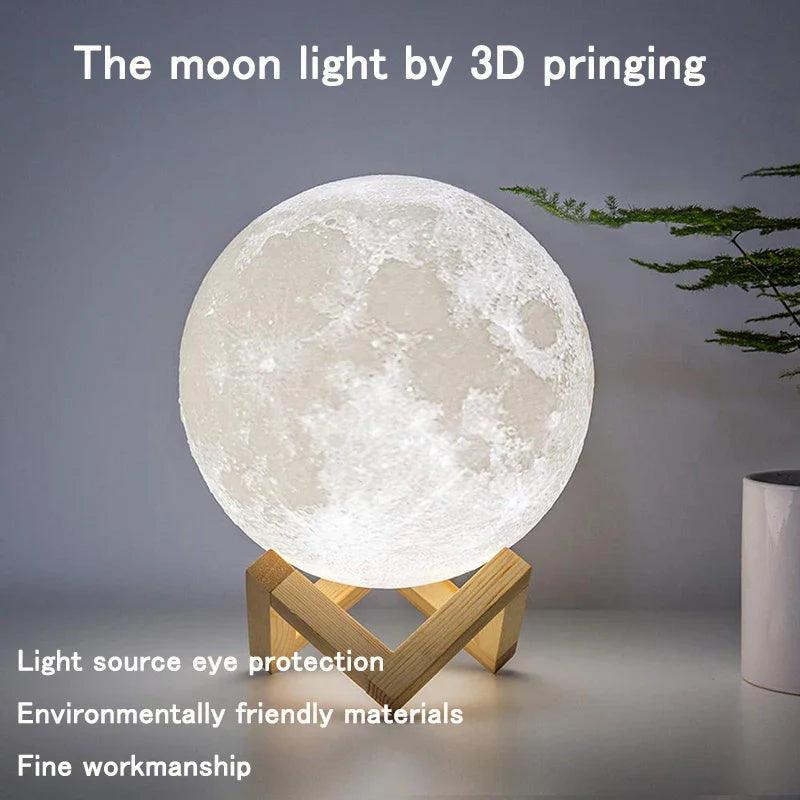 T20 LED Night Light 3D Print Moon Lamp Rechargeable Color Change 3D Light Touch Moon Lamp Children's Lights Night Lamp for Home  ourlum.com   