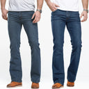 Mens Boot Cut Jeans Slightly Flared Slim Fit Denim Pants