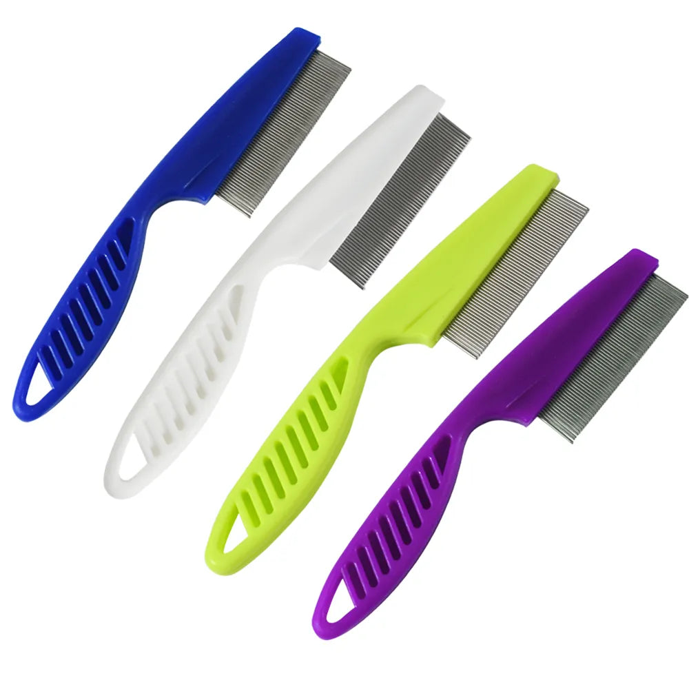 Stainless Steel Comfort Pet Flea Comb: Grooming Tool for Cat Dog Hair  ourlum.com   