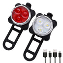 Waterproof Portable Mini Bike Lamp White Front Light Red Taillight