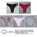 Brazilian Cotton T-Back Panties Cozy Low-Rise Underwear Set