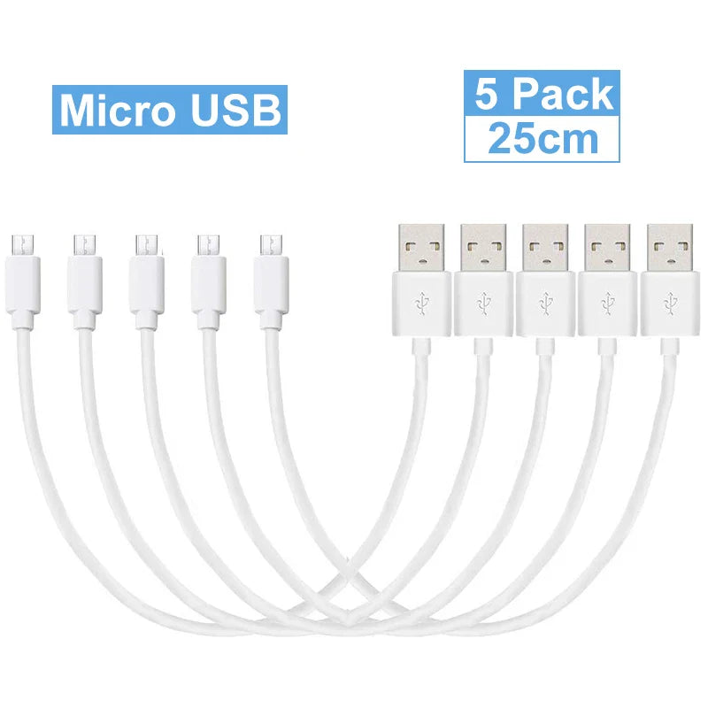 Short Micro USB Cable (25cm) Android Cable Micro USB Easy Carry Practical Charging Cable for Power Bank Samsung Huawei Sony LG  ourlum.com   