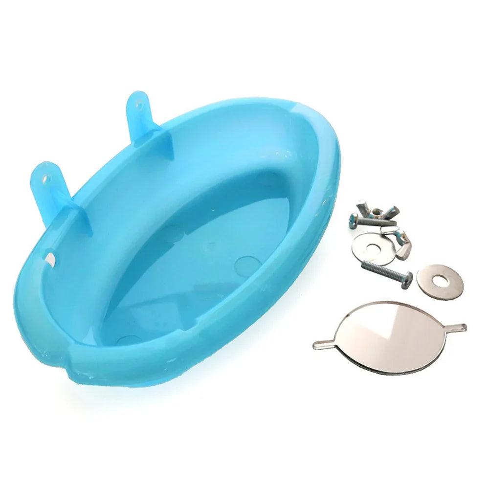 Parrot Bird Bathtub with Mirror & Small Oval Bird Cage Toy  ourlum.com   