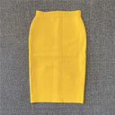 Rayon Bandage Pencil Skirt Elegant Celebrity Party Wear